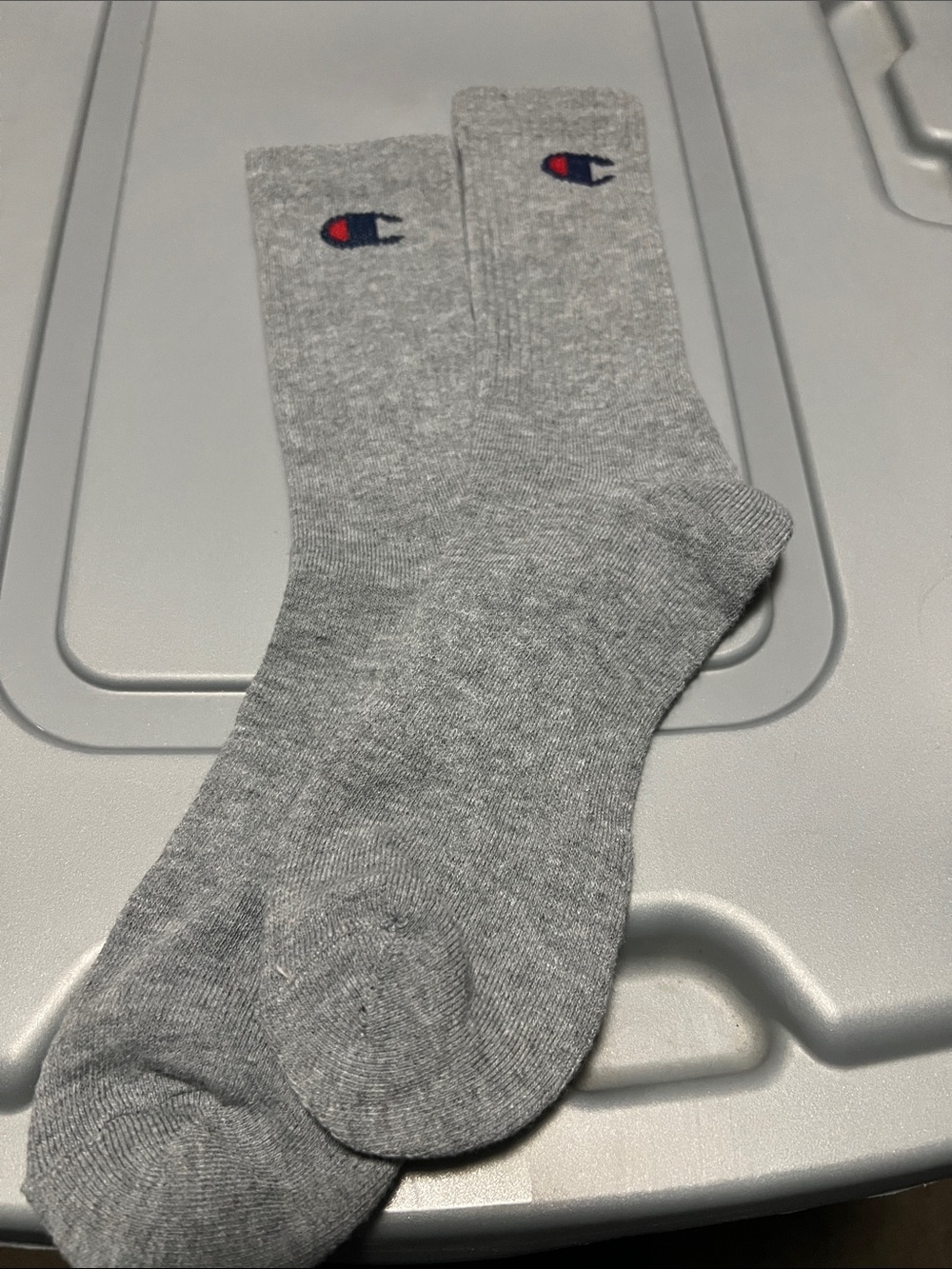 Champion Gray Logo Crew Socks - Men's Casual Comfort Sz large